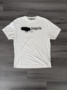 Palm Angels White 'Palm Angels Paris' Logo T-Shirt